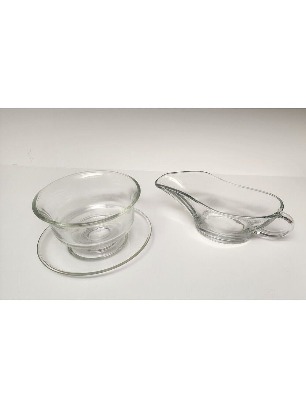 Indiana Vintage Glass Clear Classic Revere 3 Piece Mayo/Gravy Bowl Sauce Set
